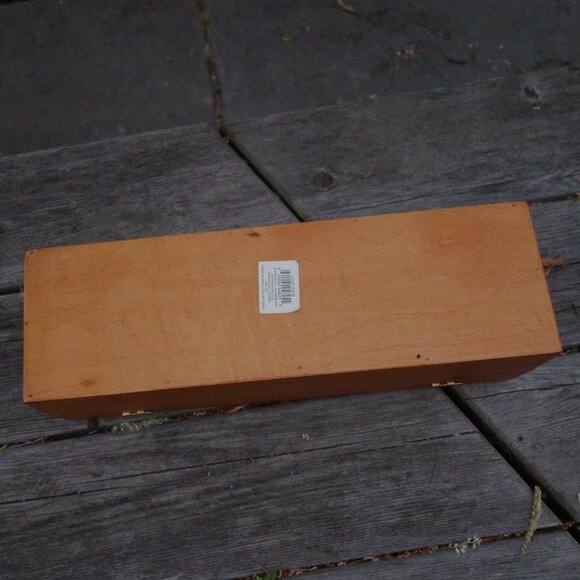 Wood Wine Bottle Carrying Box w/ Rope Handle with Corkscrew & Wine Bottle Design - Picture 11 of 16